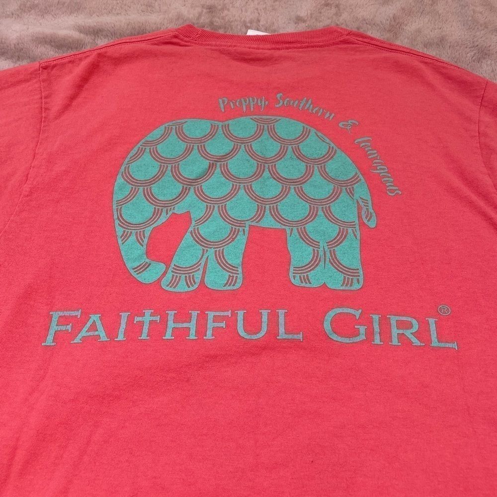 Simply Southern Faithful Girl Pink Long Sleeve Tee